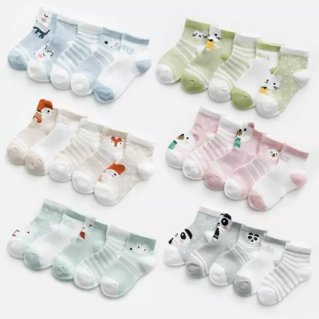 5 Pairs/lot Baby Girls Cotton Mesh Cute Newborn Boy Toddler Socks Baby Clothes