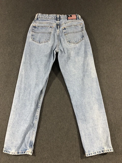Vintage Ralph Lauren Polo High Waist Jeans Womens Size 8 Distressed 90s Y2K Flag