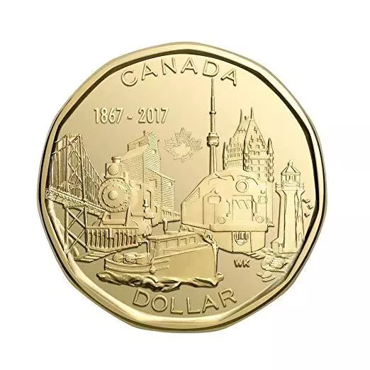 2017 Canada 150 Anni CONNECTING A NATION (loonie)  $1 dollar coin UNC