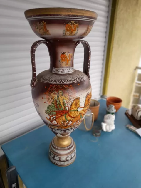 Sehr große alte Blumen Vase Keramik  Höhe fast ein Meter ( 78,5 cm ) mit wunders