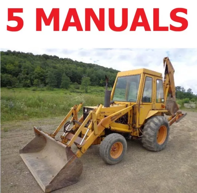 5 Service Manuals Case 580B 580Ck B Tractors Tlb Operator Parts Catalog Backhoe