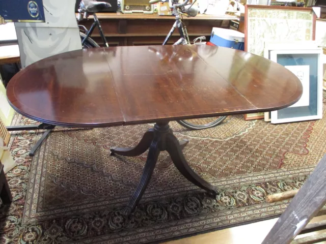 Beautiful Age English Table With Brass Lions Feet, Mahogany, 90x148cm