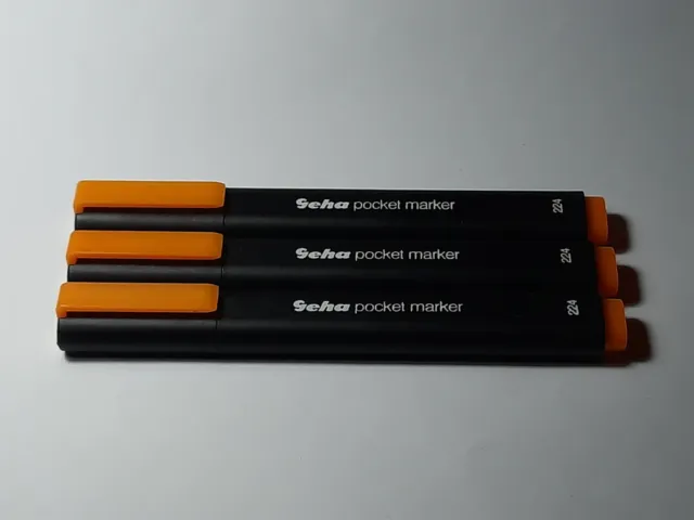 Geha Pocket Marker in neonorange/schwarz-Schreibt in orange-(3 Stück)