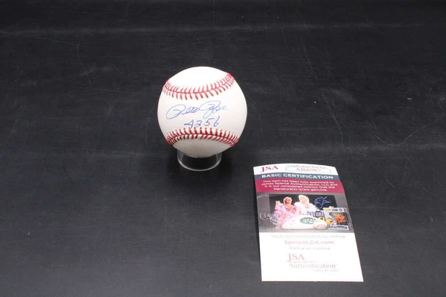 Pete Rose Signed Rawlings OML Baseball Inscribed 4256 Autograph JSA COA D8716