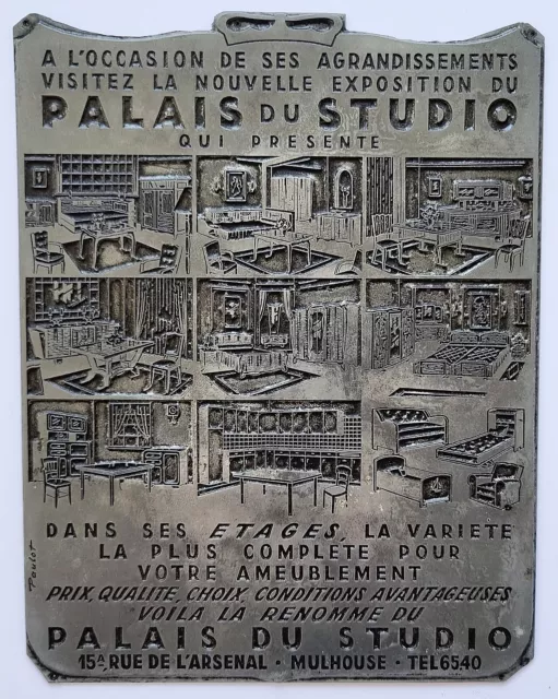 Antiker Stempel / Klischee: Art Deco Möbel - Palais du Studio - Zink, um 1940/50