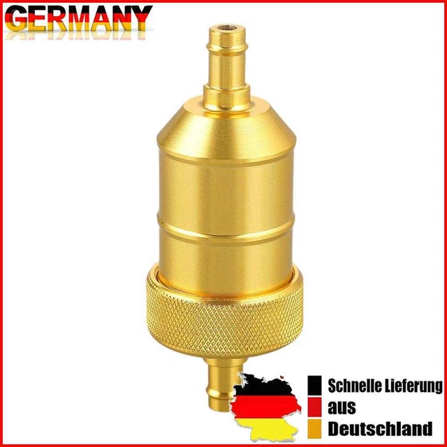 Filtro Carburante Gas 8mm Lega Alluminio Pulitore Benzina per Moto (Oro)