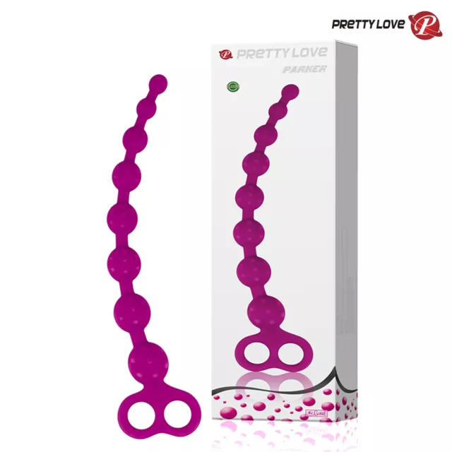 Pretty Love Parker Flexible 8 Growing Size Stimulating Anal Beads Purple - Butt