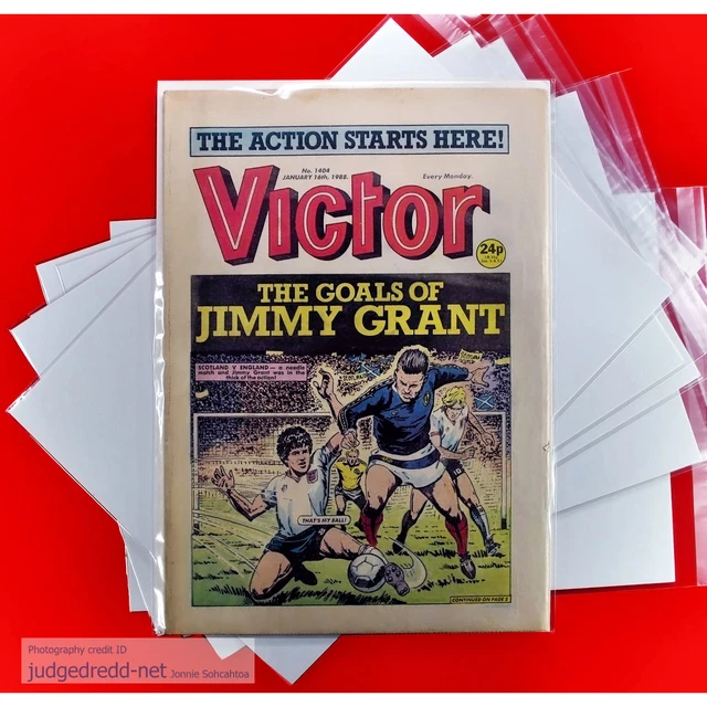 10 VICTOR UK Comic Bags ONLY for A4 Magazines Size7 [In Stock] for 1