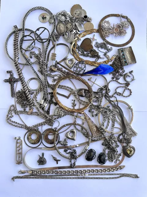 Large Lot Sterling 925 Jewelry Lot 476 Grams For Wear Resell Scrap