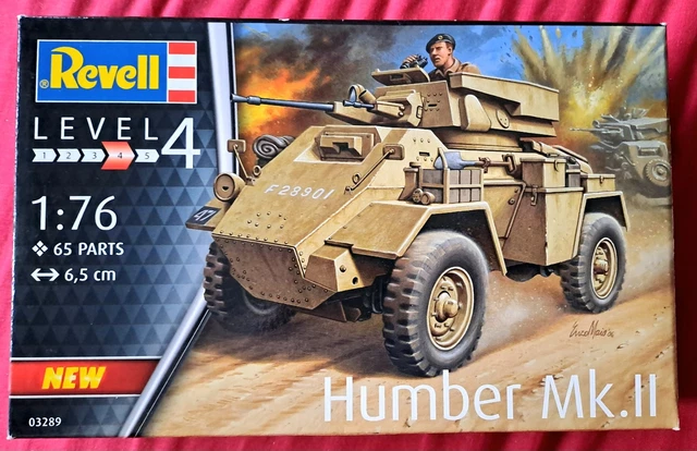 Revell – Char Humber Mk.II – Maquette 1/76 – 65 Pièces – Avec Figurine, Diorama Et équipement – Niveau 4 – Dès 14 Ans