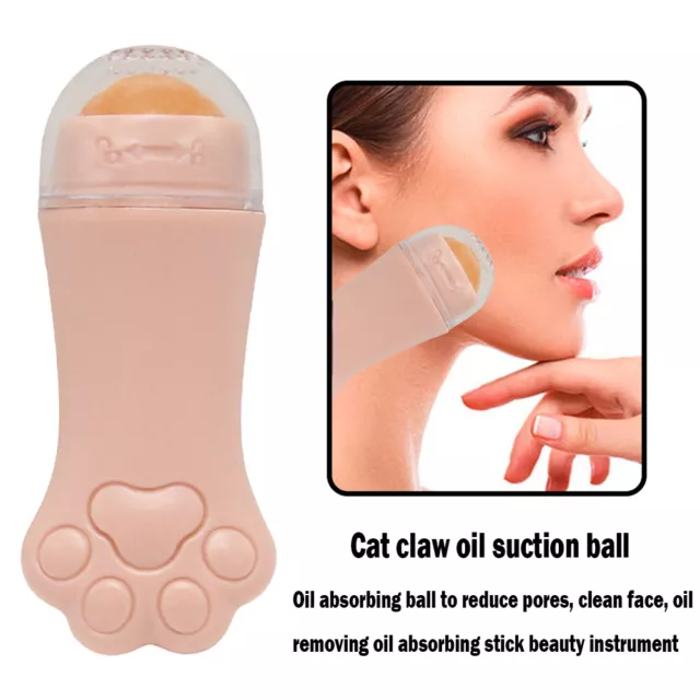 NEW Claw Volcanic Stone Oil Absorbing Roller T-Zone Oil Removal Ball (Pink) 3