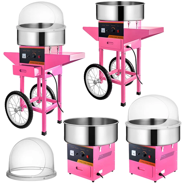 VEVOR Machine à Barbe à Papa 1000W Électrique – Bol Inox, 6 Cônes/Min, Contrôle Température, Bleu, Parfaite Fêtes Anniversaires Famille Enfants