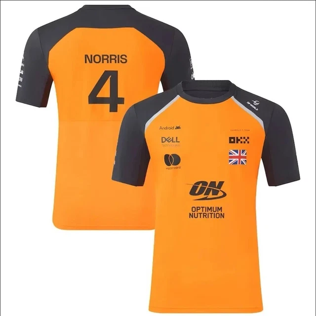 T-shirt Replica Lando 4 Team F1 McLaren Pour Homme - 100% Synthétique, Style Fan 2025 - Vêtement Sport F1