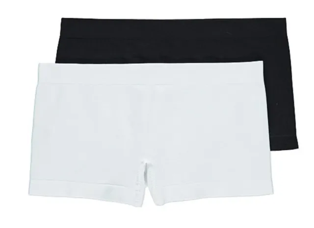 Confezione da 2 RAGAZZE Slip Corti Senza Cuciture George Intimo Knickers Pantaloni PALESTRA PE 2