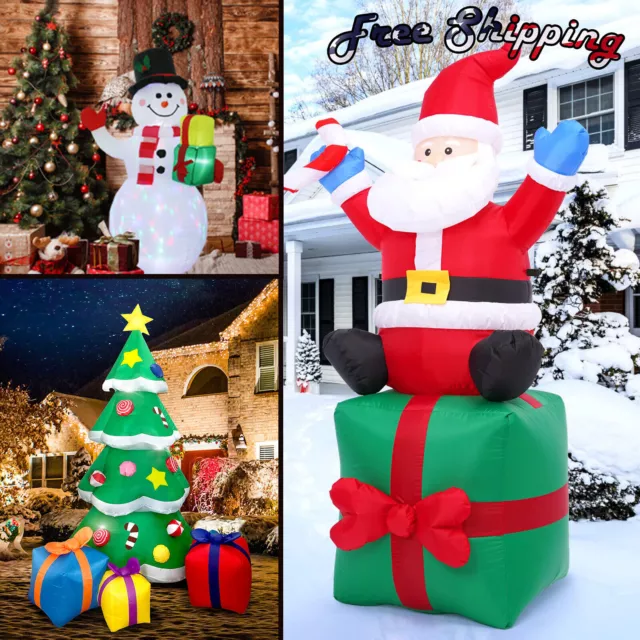 Inflatable Christmas Yard Lawn Indoor Decorations Santa Claus Snowman Xmas Tree