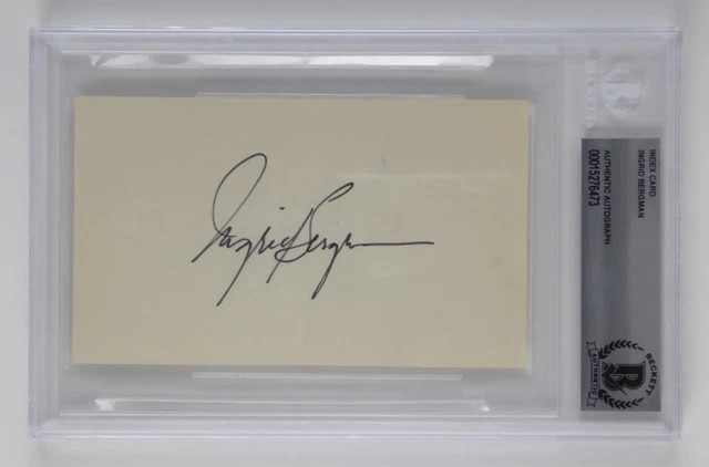 Ingrid Bergman Signed Autographed Slabbed 3x5 Index Card Actress Beckett COA