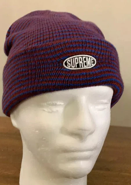 SUPREME ZIG ZAG STRIPE BEANIE, FW19 Burgundy  OS (IN HAND) AUTHENTIC, BRAND NEW