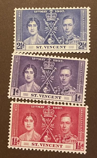ST VINCENT 1937 ** NICE** Coronation George VI & Elizabeth KGVI. MHR