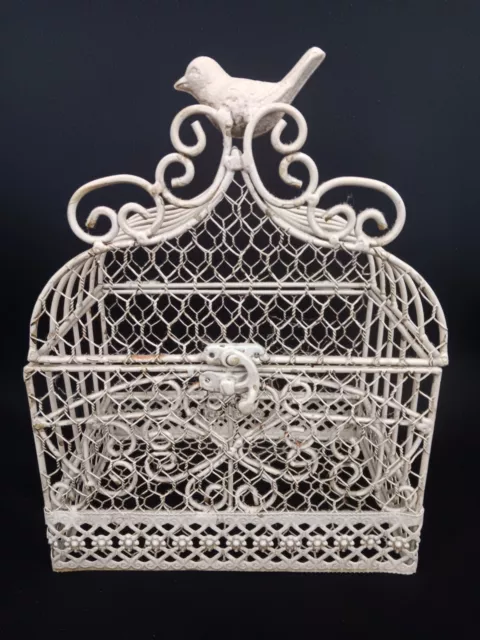 Vintage Shabby Chick Bird Cage in White