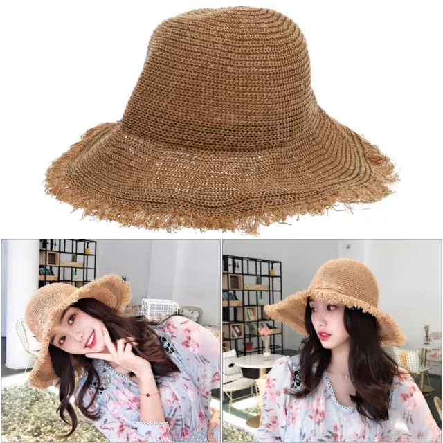 Chapeau De Paille Plage Sombrero Mexicain Manquer Femme Ajustable