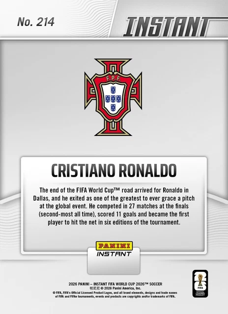 CRISTIANO RONALDO PORTUGAL 2026 Panini Instant FIFA World Cup 2026 cristiano-ronaldo-portugal-2026-panini-instant-fifa-world-cup-2026