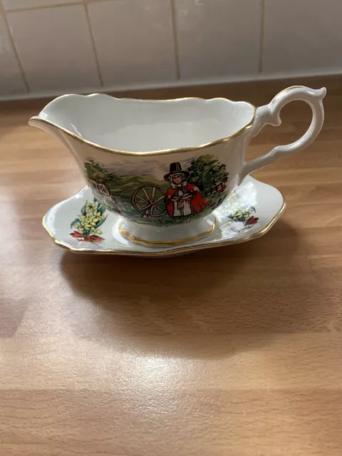 Vintage James Kent Ltd 'Old Foley' Small Gravy/Sauce Boat Souvenir Of Wales VGC