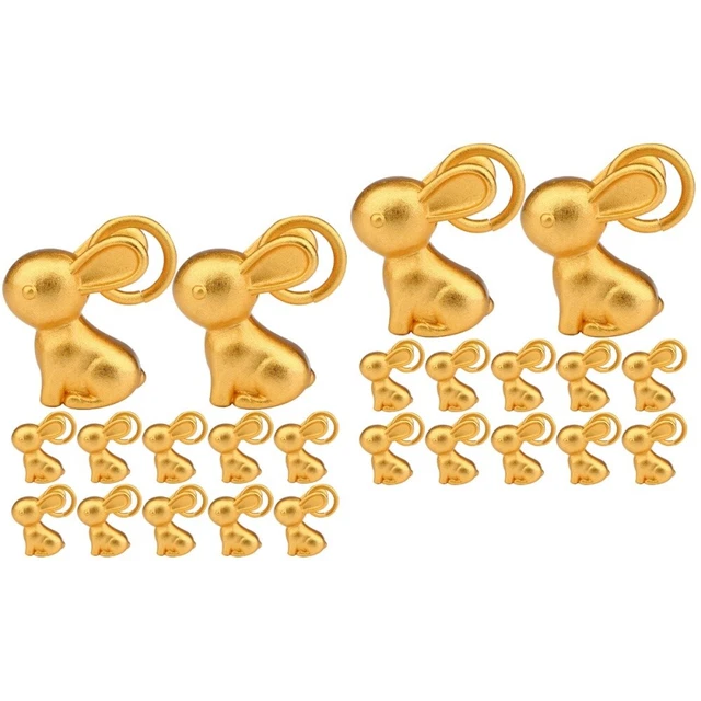 24 Pcs Schmuck DIY Zubehör Mini-Kaninchen Schmuckanhänger Aus Legierung Statue