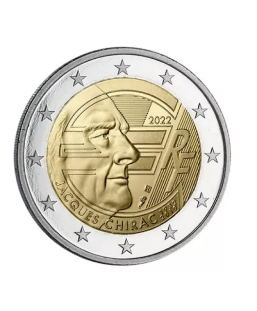 Pièce 2€ commémorative 2022 : FRANCE (Jacques Chirac) - La Poste