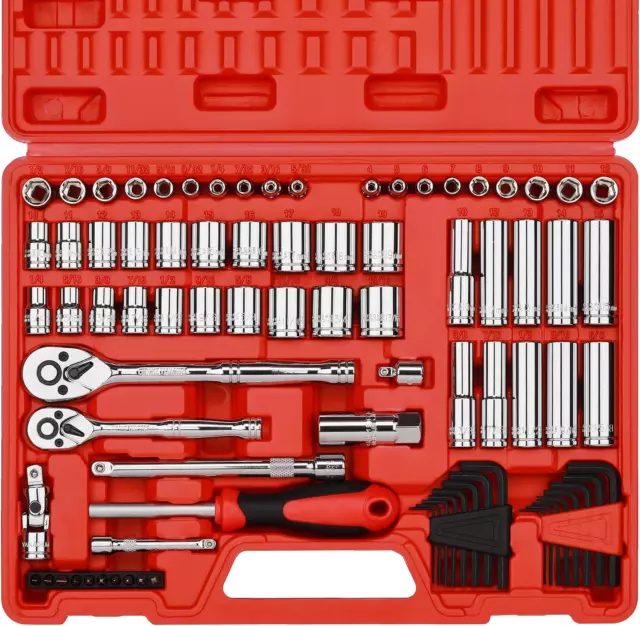 CASOMAN Standard and Metric Socket Set 83-Pieces w/ Ratchet Extension Bars