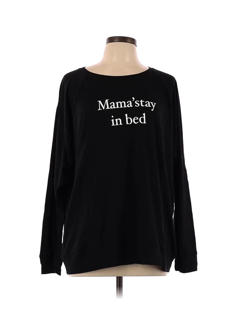 EMI JAY Women Black Long Sleeve T-Shirt L