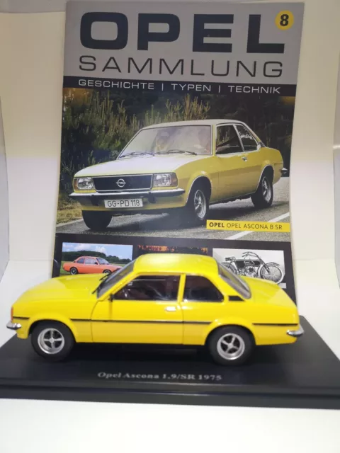 Hachette Opel Sammlung 1:24 Opel Ascona B SR Neu mit Bodenplatte und Heft