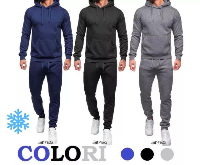 Tuta Uomo Nord Star Invernale Felpata Completo Sport Cappuccio Slim Fit 2 Pezzi