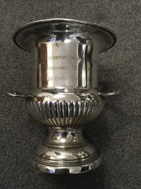 Wythenshawe Cooperative  Brass Band Silver Plated Trophy Cup Wine Cooler