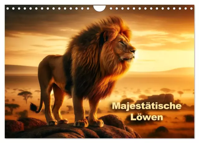 Majestätische Löwen - Die Herrscher der Wildnis (Wandkalender 2024 DIN A4...