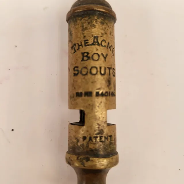 Antique Brass Original Vintage 1920’s Acme Boy Scouts General Service Whistle 2