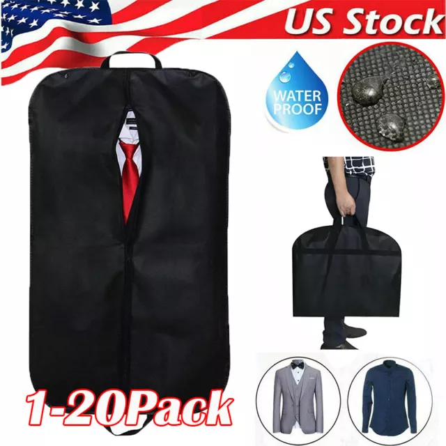 1-20Pack Large Travel Garment Bag Suit Cover Dress Storage Foldable Carrier Bag