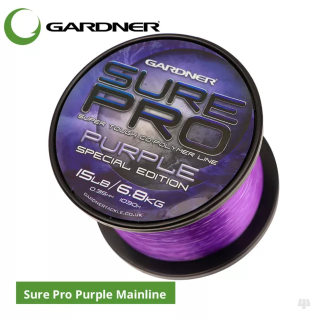 Gardner Tackle Sure Pro Purple Mainline - Carp Pike Coarse Cod Sea Fishing Line