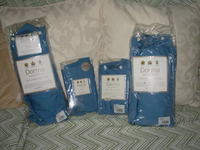 Dorma Teal King Size 100% Cotton Fitted Sheet/Valance/2 Pillowcases - Brand New