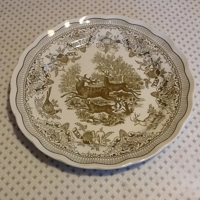 Plat en Faïence d'Italie - Chasse, gibier