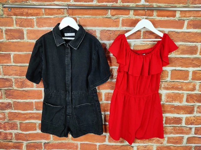Girls Bundle Age 11-12 Years Zara New Look Playsuit Set Black Denim Bardot 152Cm