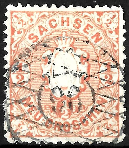 Sachsen Nummernstempel ~ N96  Neusalza ~ MiNr. 15 ~ 1/2 Ngr.