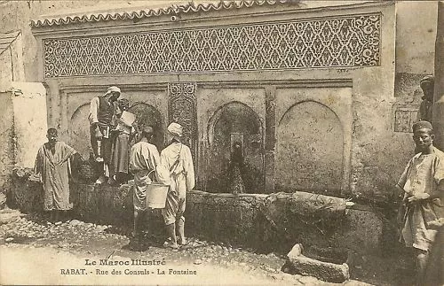 Cpa Maroc Rabat Rue Des Consuls La Fontaine