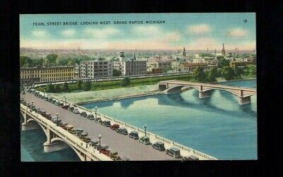 Grand Rapids,MI Michigan, Pearl Street Bridge looking west,not postmarked