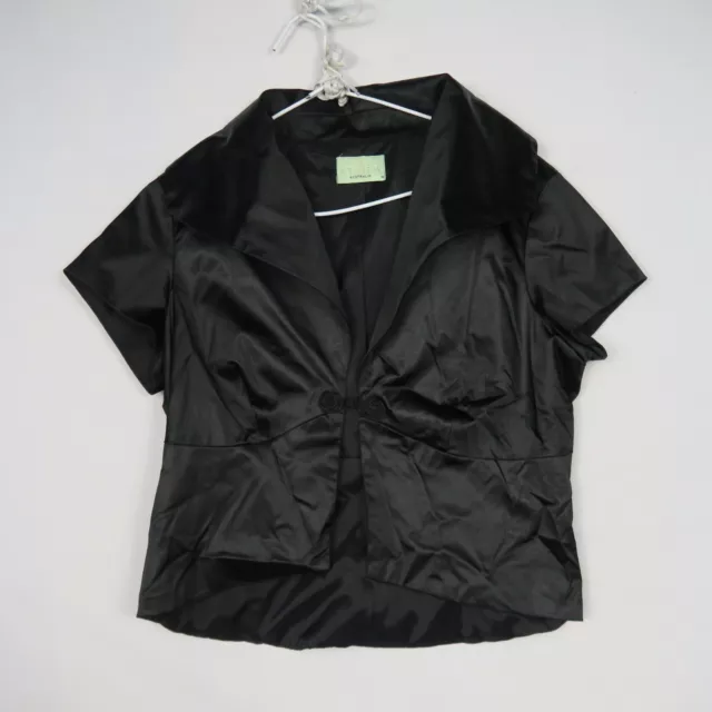 Review Womens Blazer Jacket 14(AU) or Large Black Collared Short Sleeve Casual