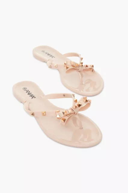 Wild Diva Lounge Nude Jelly Bowtie Women's Sandals-Size 10