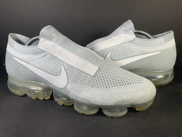 Nike Air Vapormax Flyknit SE Laceless Pure Platinum Grey White Mens Size 10.5