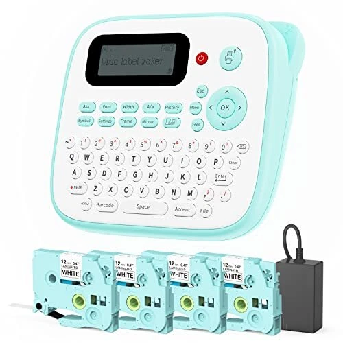Vixic D210S Label Makers Potable Label Maker Machine with 4 Tapes Home&Office...
