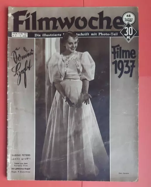 FILMWOCHE - Nr.  51, 1936 - 48 Seiten Sonderheft mit Filmen aus 1937!!