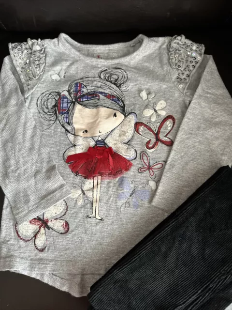 Girls Outfit Set Age 2-3 Years Sparkle Top Leggings