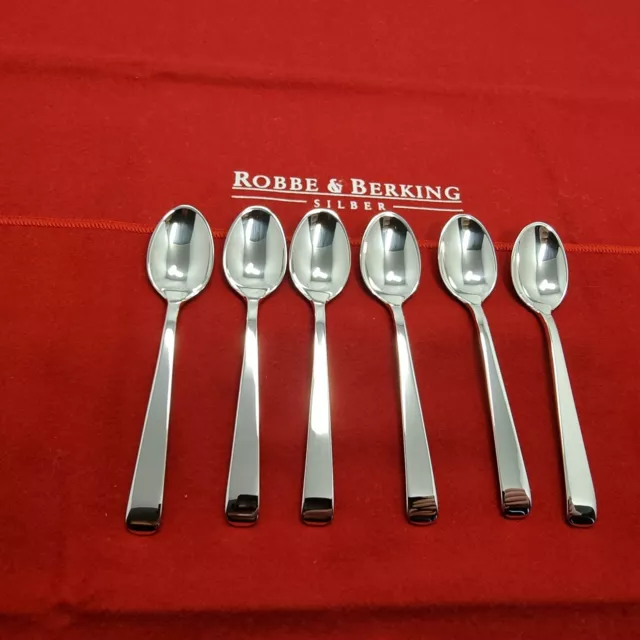 C61# 6 Stück R&B Robbe & Berking Mokkalöffel Alta Silber 925 punziert